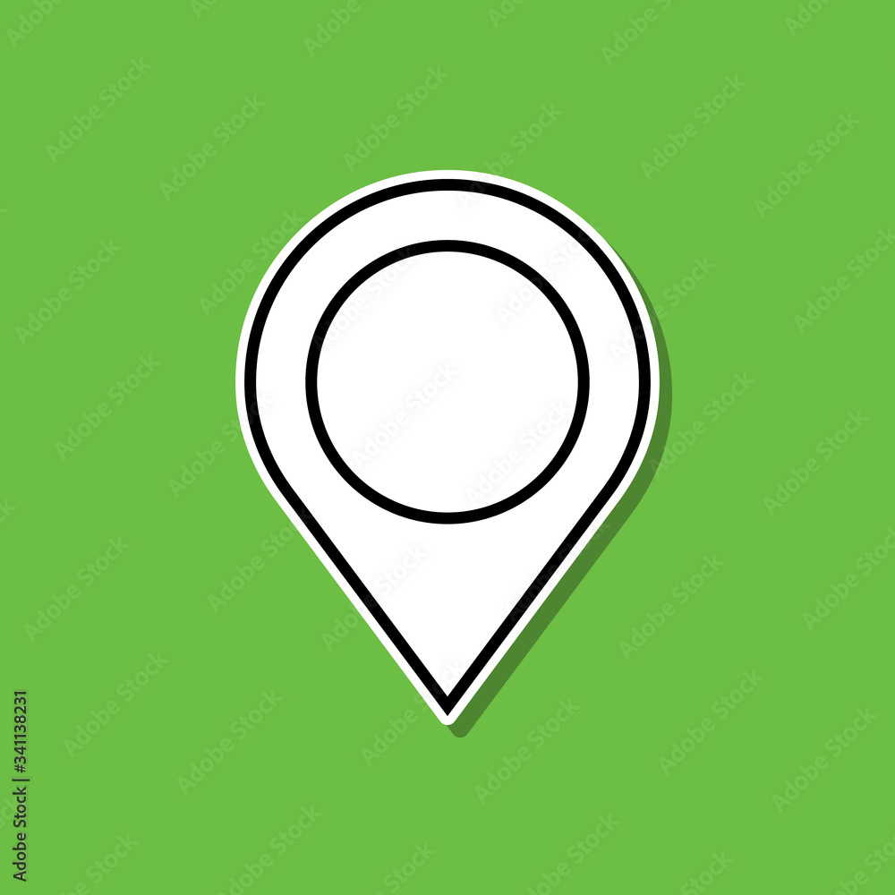 Poster home address in pin sticker icon. simple thin line, outline vector of cv icons for ui and ux, websit