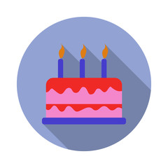 birthday cake colored illustration. Element of colored food icon for mobile concept and web apps. Detailed birthday cake icon can be used for web and mobile long shadow icon