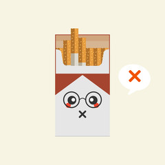 Cigarettes open pack. Box of cigarettes illustration. Tobacco, bad habit. Flat design. Vector illustration. Open cigarettes pack box flat style vector illustration isolated on a background, icon logo 