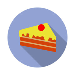 piece of cake colored illustration. Element of colored food icon for mobile concept and web apps. Detailed piece of cake icon can be used for web and mobile long shadow icon
