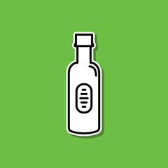 Bottle of vodka sticker icon. Simple thin line, outline vector of alcohol drink icons for ui and ux, website or mobile application