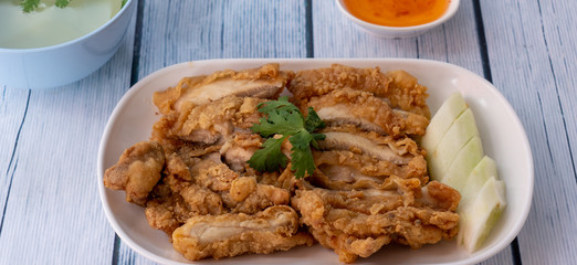 Fried Chicken Slices Platter Thai Style 