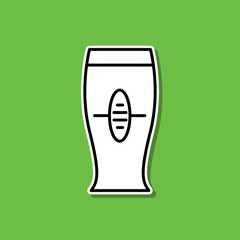 Beer glass sticker icon. Simple thin line, outline vector of alcohol drink icons for ui and ux, website or mobile application