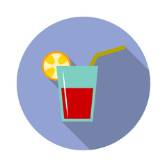 juice in a glass colored illustration. Element of colored food icon for mobile concept and web apps. Detailed juice in a glass icon can be used for web and mobile long shadow icon