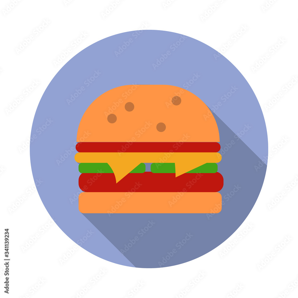 Aufkleber hamburger colored illustration. element of colored food icon for mobile concept and web apps. detail