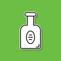 Whiskey bottle sticker icon. Simple thin line, outline vector of alcohol drink icons for ui and ux, website or mobile application