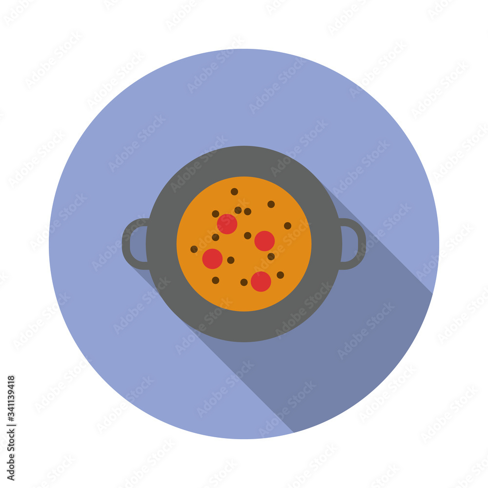 Aufkleber soup in a pan colored illustration. element of colored food icon for mobile concept and web apps. de