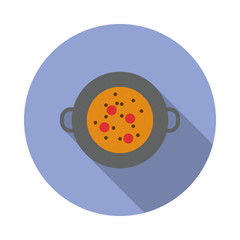 soup in a pan colored illustration. Element of colored food icon for mobile concept and web apps. Detailed soup in a pan icon can be used for web and mobile long shadow icon