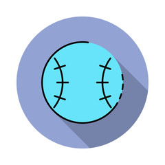 Baseball, sport long shadow icon. Simple color vector of sport icons for ui and ux, website or mobile application