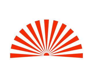 Japanese flag vector. Imperial Japanese Army Flag. Rising Sun symbol