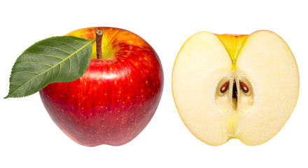 Red Envy Apple isolated on white background, Scilate apple that cross between Royal Gala and Braeburn, is grown in New Zealand (With clipping path)