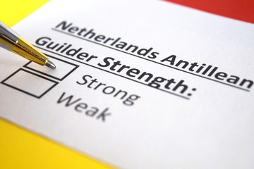 One person is answering question about strength of Netherlands Antillean Guilder.