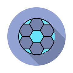 Soccer ball, sport long shadow icon. Simple color vector of sport icons for ui and ux, website or mobile application