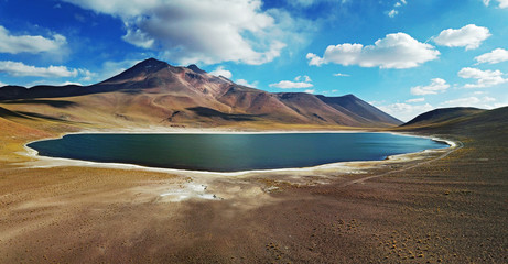 lagoon Miscanti, Altiplanic desert atacama, chile. landscape mountain volcano. © Teo Gentile