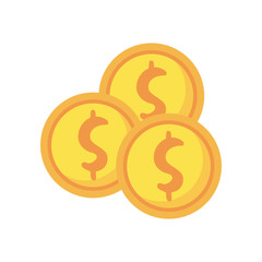 coins money dollars isolated icon