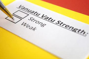 One person is answering question about strength of Vanuatu Vatu.