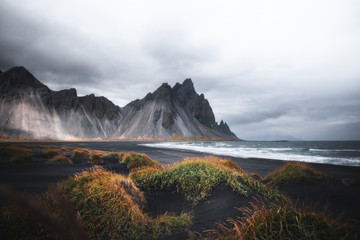 Beautiful Icelandic Stokksnes beach - obrazy, fototapety, plakaty