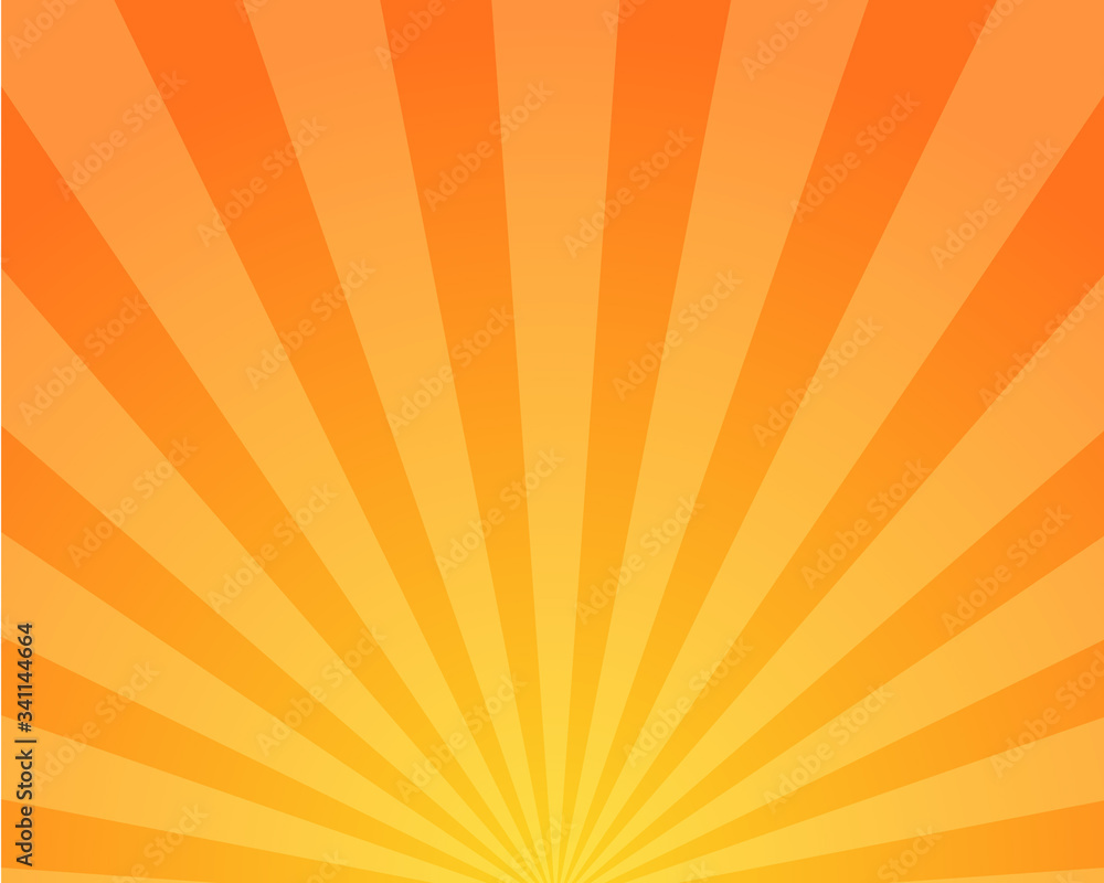 Wall mural Orange ray star burst background