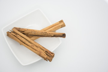 Chunks of Cinnamon spice - Cinnamomum verum.