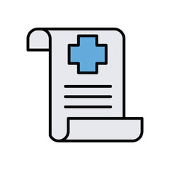 medical order paper line and fill style icon