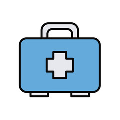Fototapeta premium medical kit line and fill style icon