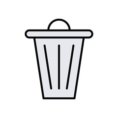waste bin line and fill style icon