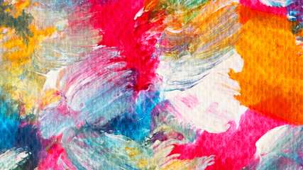 Vibrant colorful paint on canvas