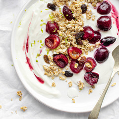 Granola with cherries