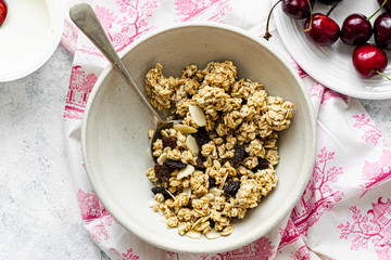 Granola with cherries