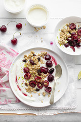 Granola with cherries