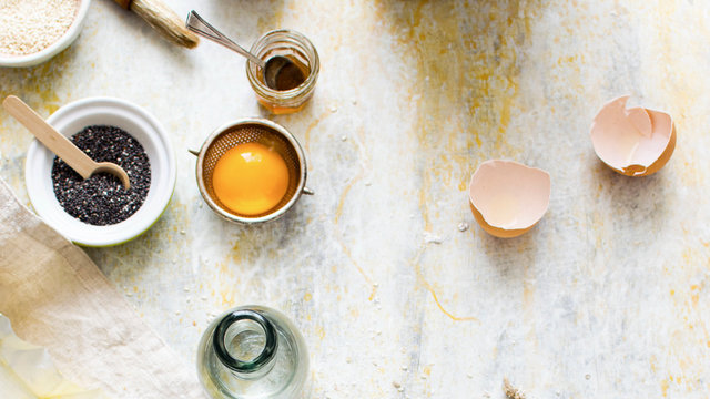 Baking Ingredients Flatlay