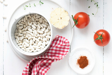 Homemade baked beans in tomato sauce