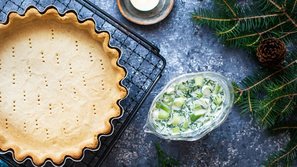 Fototapeta premium Salmon and potato pie