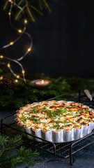 Salmon and potato pie