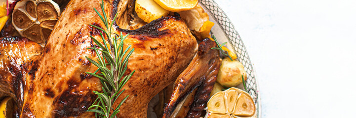 Roasted turkey and potatoes