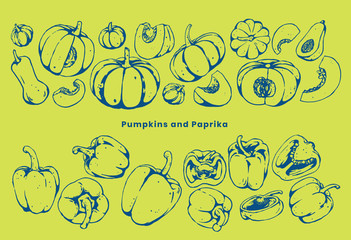 pumpkins and paprika set