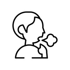 person coughing sick line style icon