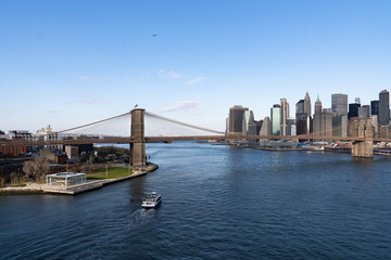 Obraz premium New York City skyline. Brooklyn bridge view. 