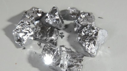 Samples of the periodic element No. 14 Silicium seen slowly rotating in macro view (seamless playooff possible)