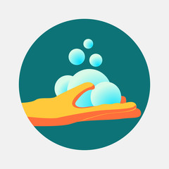 Illustration of hand washing to teach us clean and healthy lifestyle.