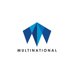 Fototapeta premium M Letter Multinational Logo Vector and Minimalist