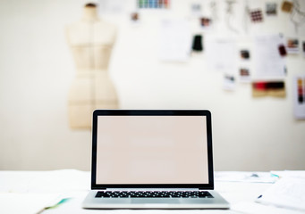 Fototapeta premium A laptop with blank screen