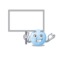 An icon of blue moon mascot design style bring a board