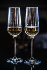 Two glasses of sparkling wine