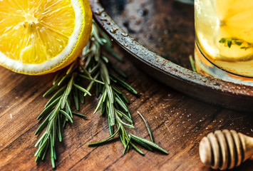 Obraz na płótnie Canvas Honey lemon soda beverage photography