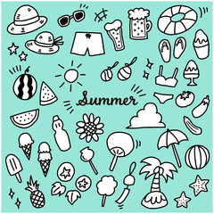 夏　素材　イラスト