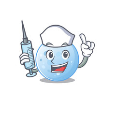 A nice nurse of blue moon mascot design concept with a syringe