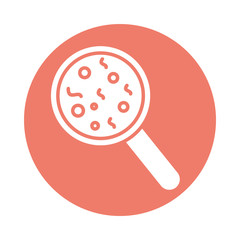 bacteria culture with magnifying glass fill style icon