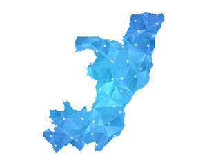 Obraz premium Congo Map - Abstract geometric rumpled triangular low poly style gradient graphic on white background , line dots polygonal design for your . Vector illustration eps 10.