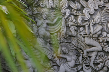 Ancient traditional stone art wall decoration